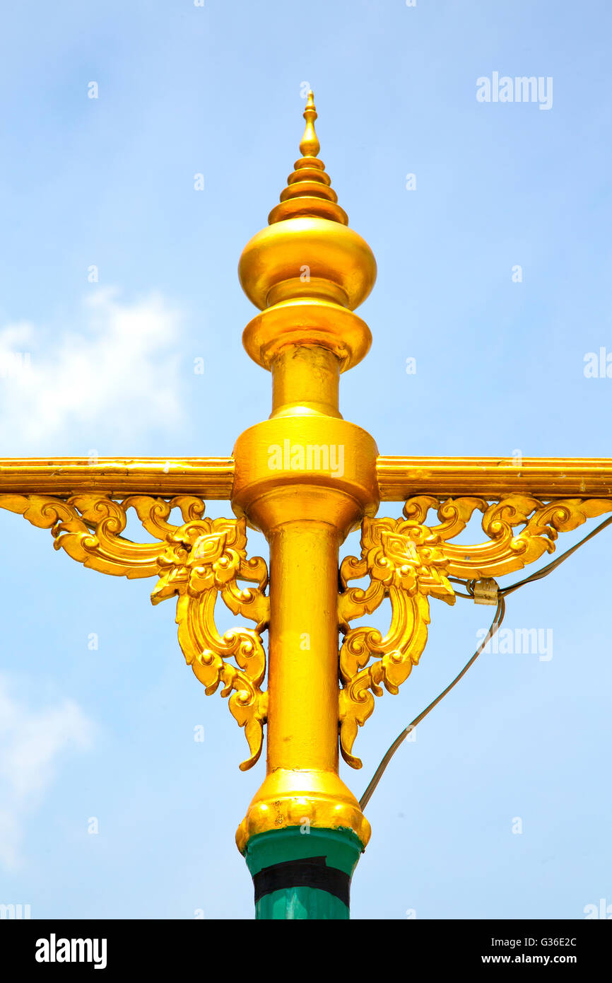 bangkok thailand street lamp in the sky palaces temple abstract sunny ...
