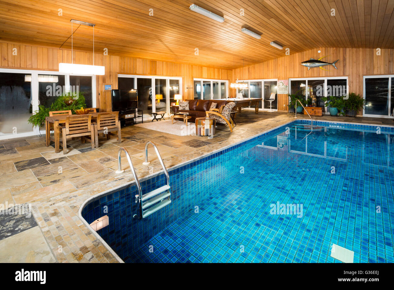 house with indoor swimming pool, North America, Canada, Ontario Stock Photo