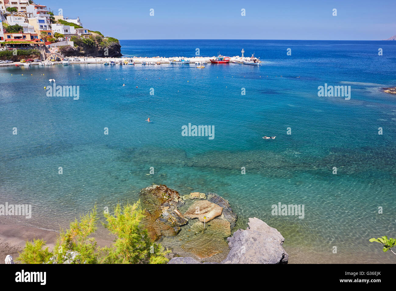 Seacoast at Bali on the Crete island in summer Stock Photo