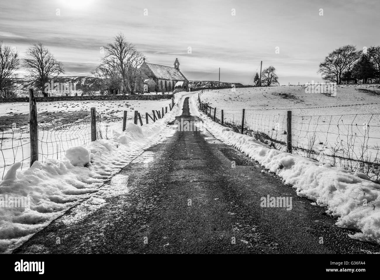 Winter landscape near Garrigill, County Durham Stock Photo