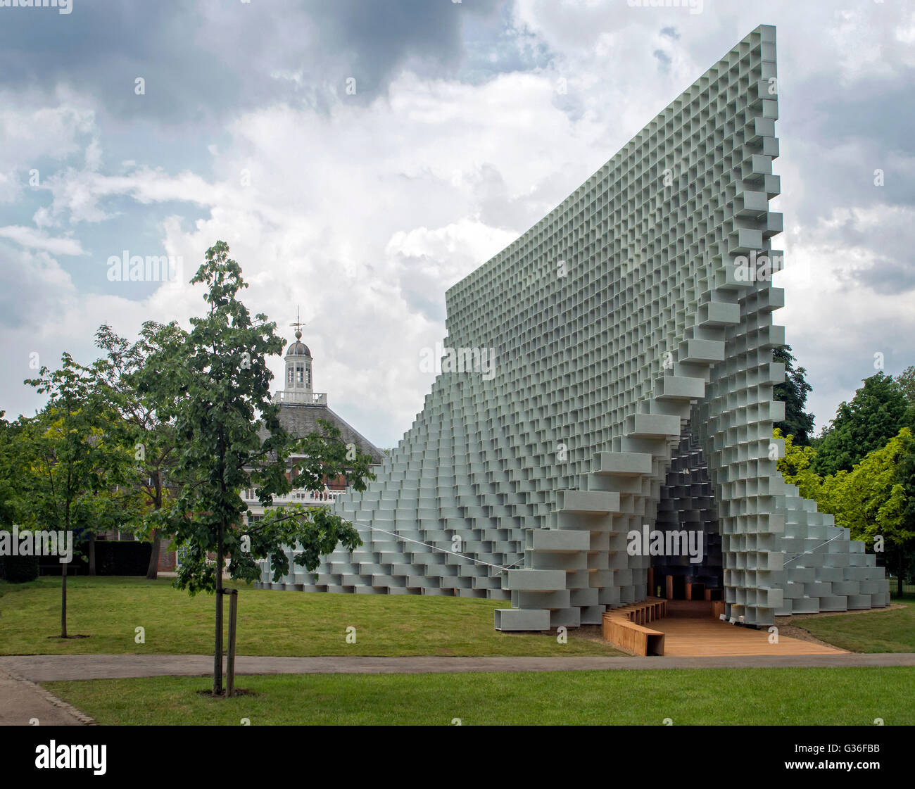 The 2016 Serpentine Gallery Pavilion designed by Bjarke Inges. Stock Photo