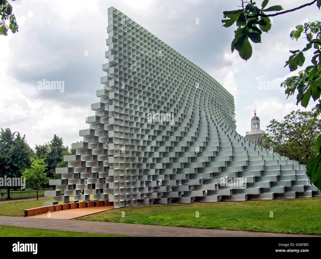 The 2016 Serpentine Gallery Pavilion designed by Bjarke Inges. Stock Photo