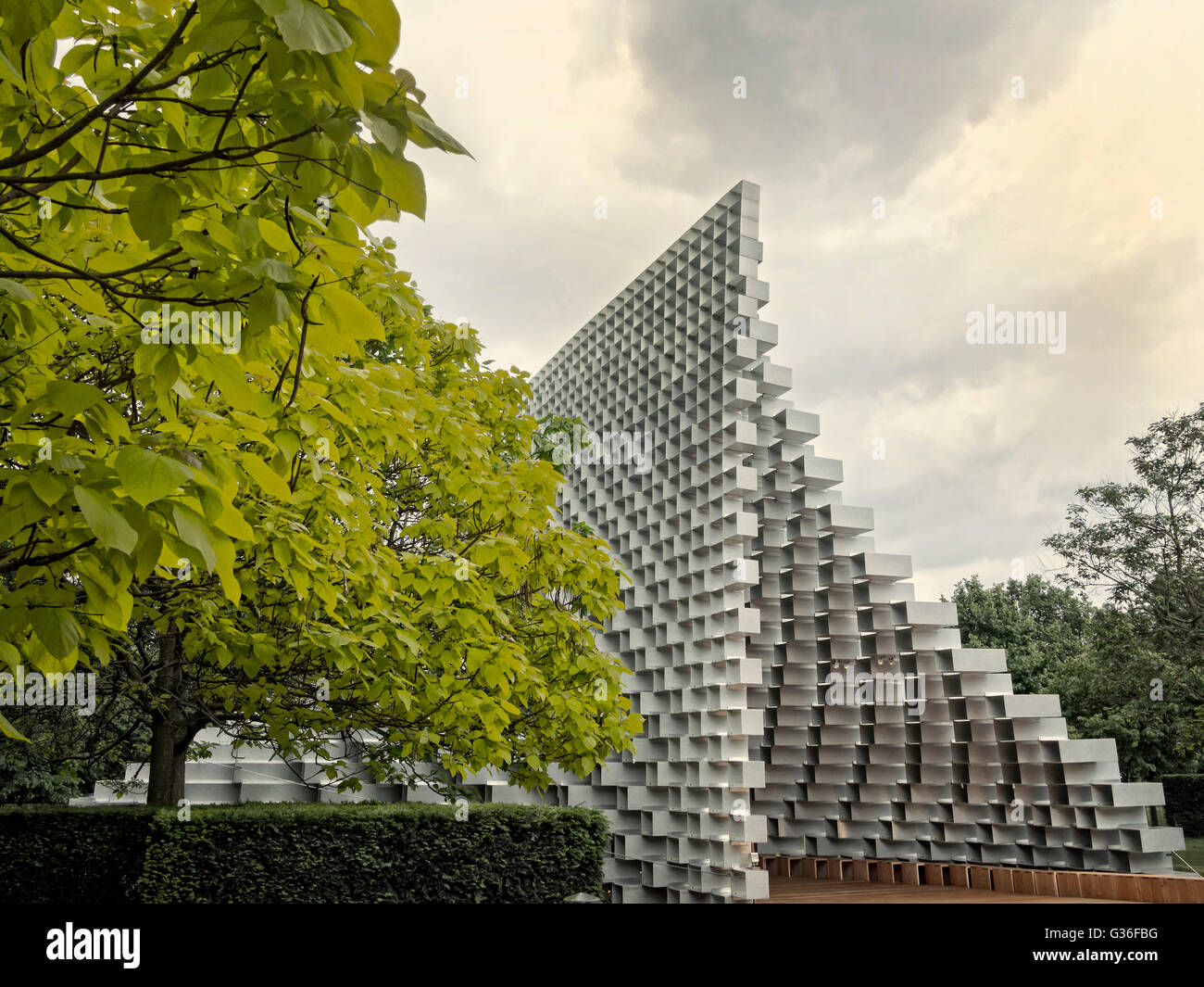 The 2016 Serpentine Gallery Pavilion designed by Bjarke Inges. Stock Photo