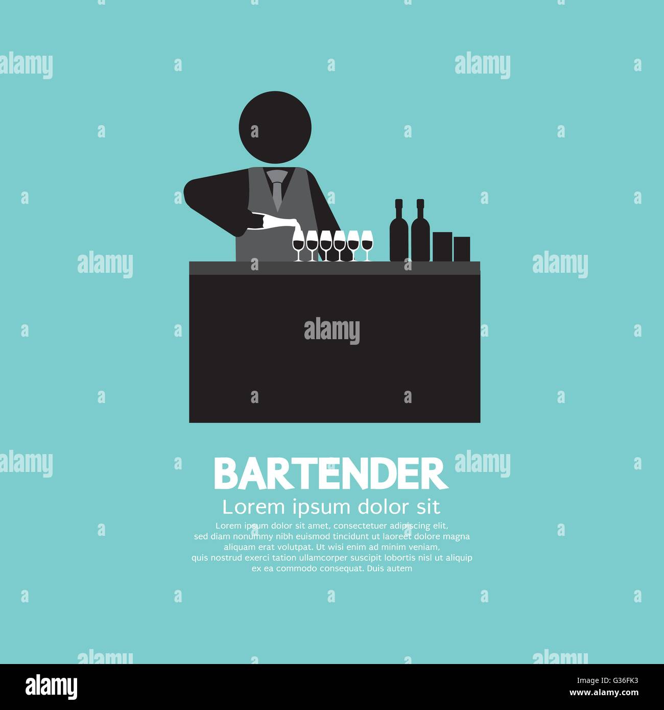 Black Symbol Bartender Vector Illustration Stock Vector Image & Art Alamy