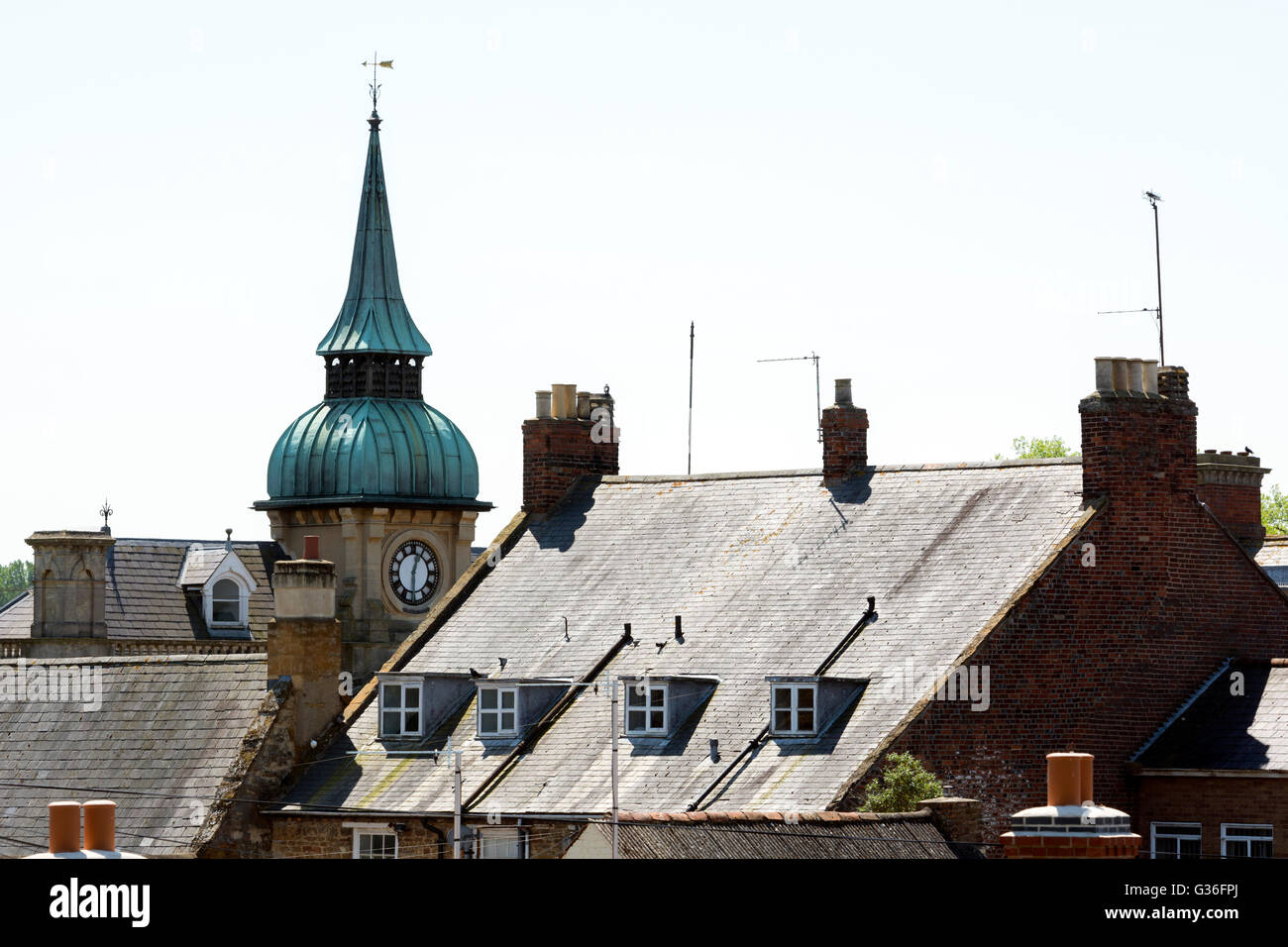 Rooftop view including the Town Hall, Towcester, Northamptonshire