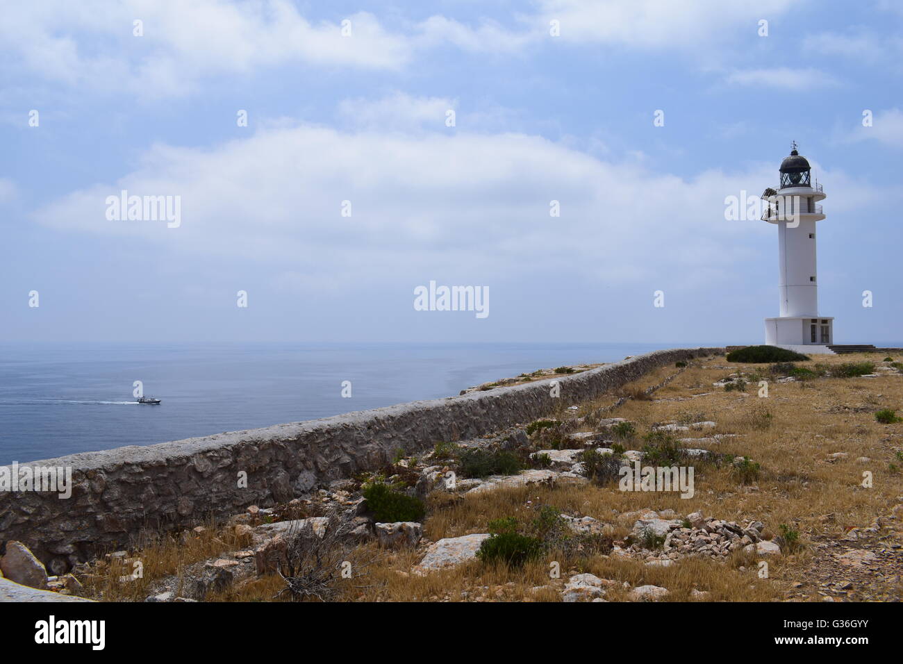 Es Cap de Barbaria Lighthouse Formentera, Balearic Islands, Spain Stock Photo