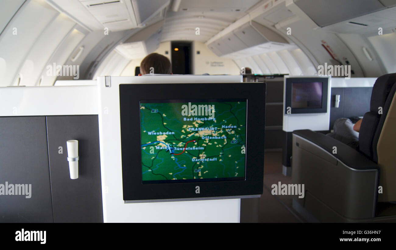 Frankfurt September 2014 First Class Cabin Boeing 747 400 Stock