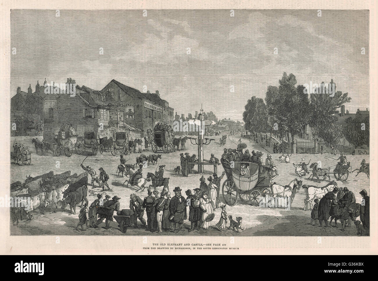 Elephant and Castle, London     Date: late 18th century Stock Photo