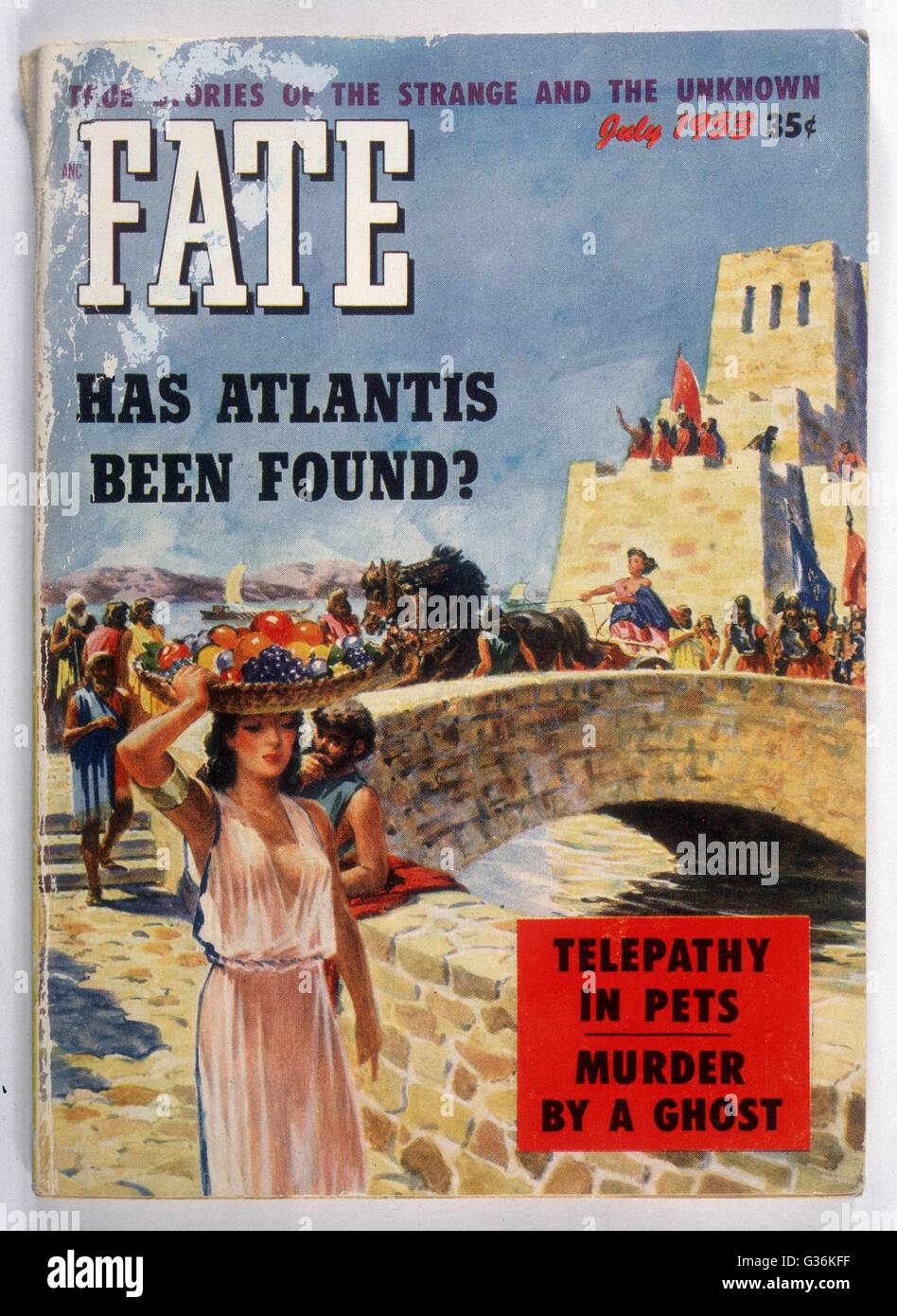 Cover of Fate Magazine depicting an artist's  impression of Atlantis Stock Photo