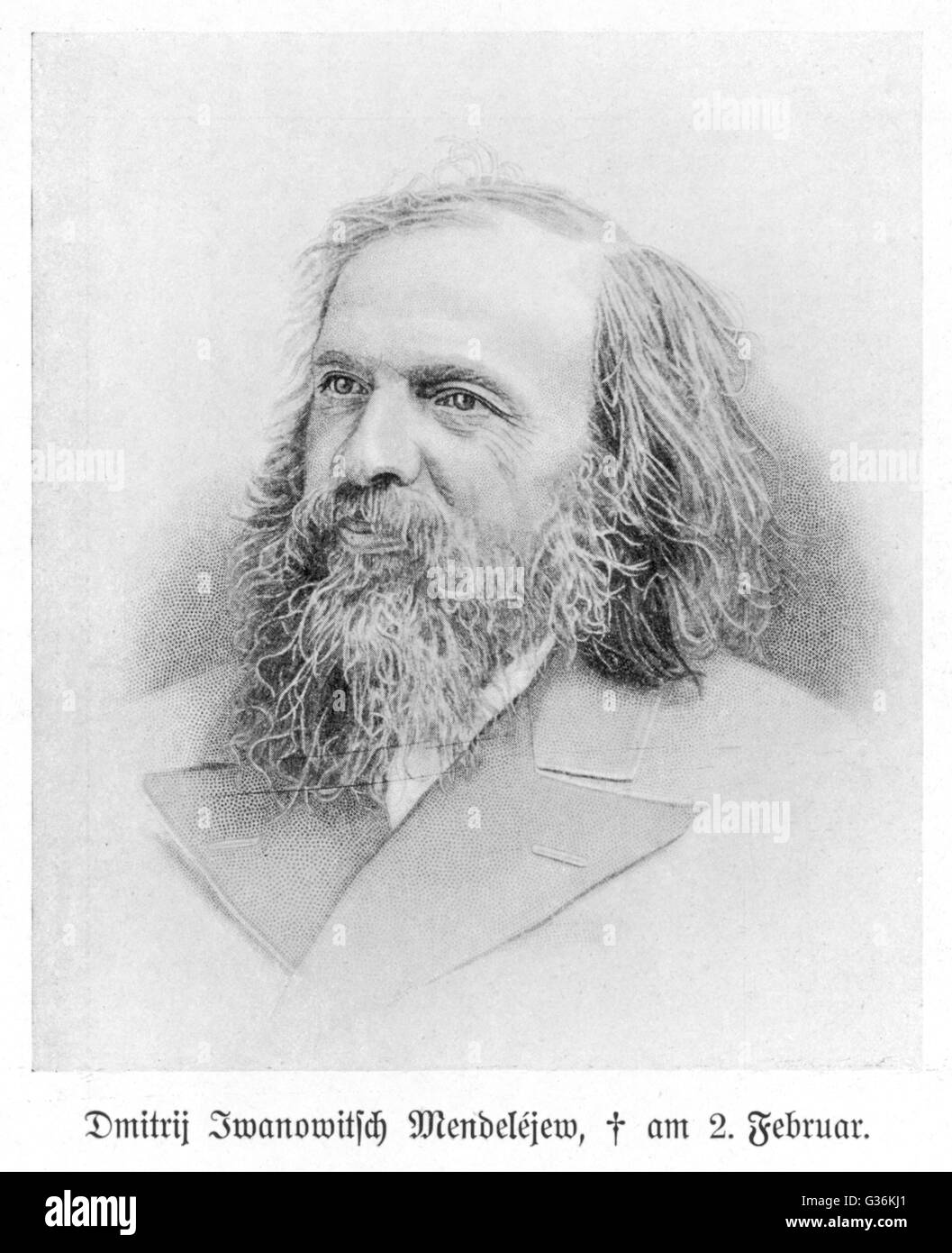 Dmitri Ivanovich Mendeleyev (1834-1907) Russian chemist Stock Photo