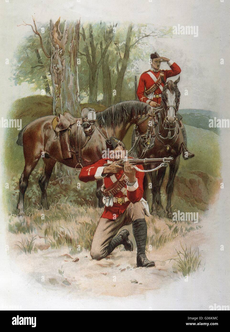 19th century British mounted infantry Stock Photo