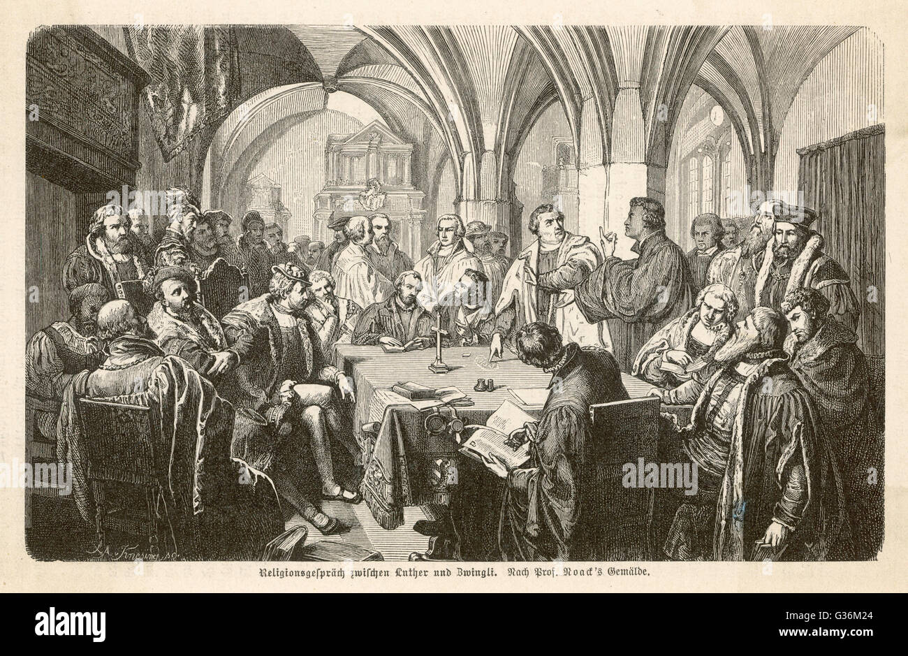 Martin Luther and Huldrych Zwingli Stock Photo