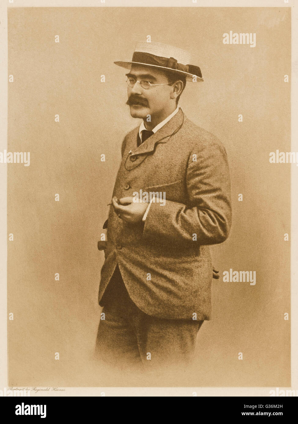 British writer, Rudyard Kipling (18651936) Date circa 1910 Stock
