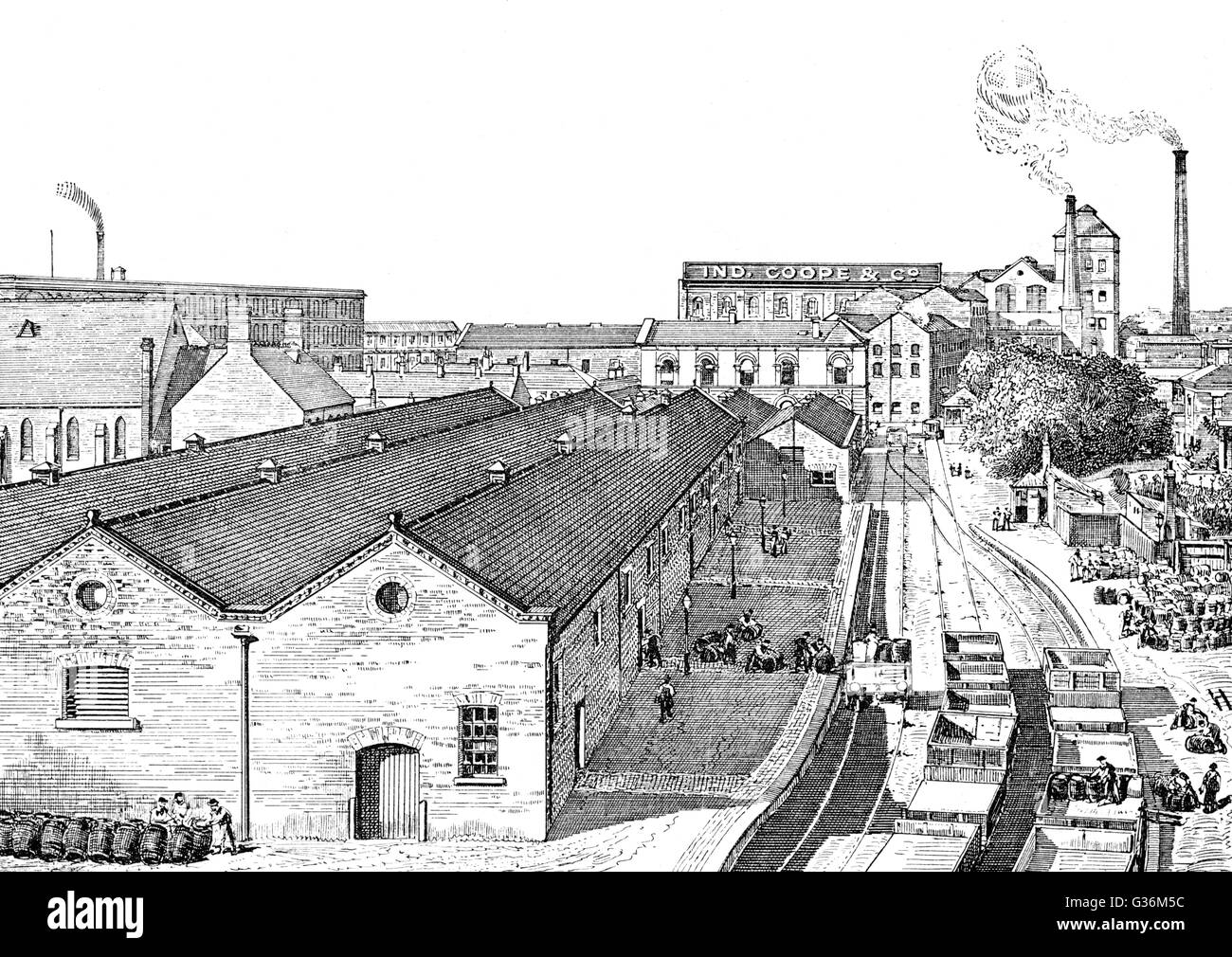 Ind Coope Brewery, Burton     Date: 1889 Stock Photo