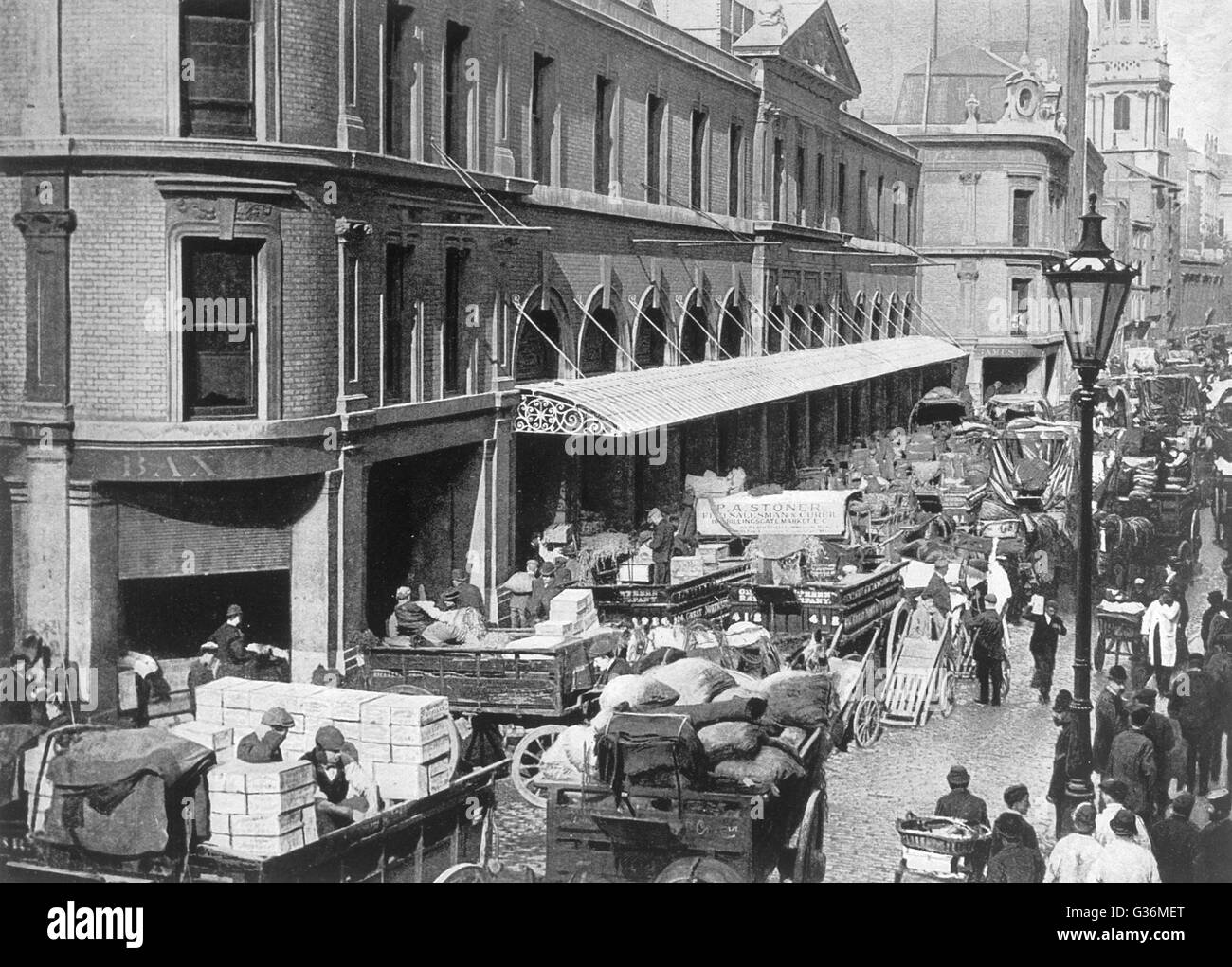 Billingsgate Fish Market, London Date 1897 Stock Photo Alamy