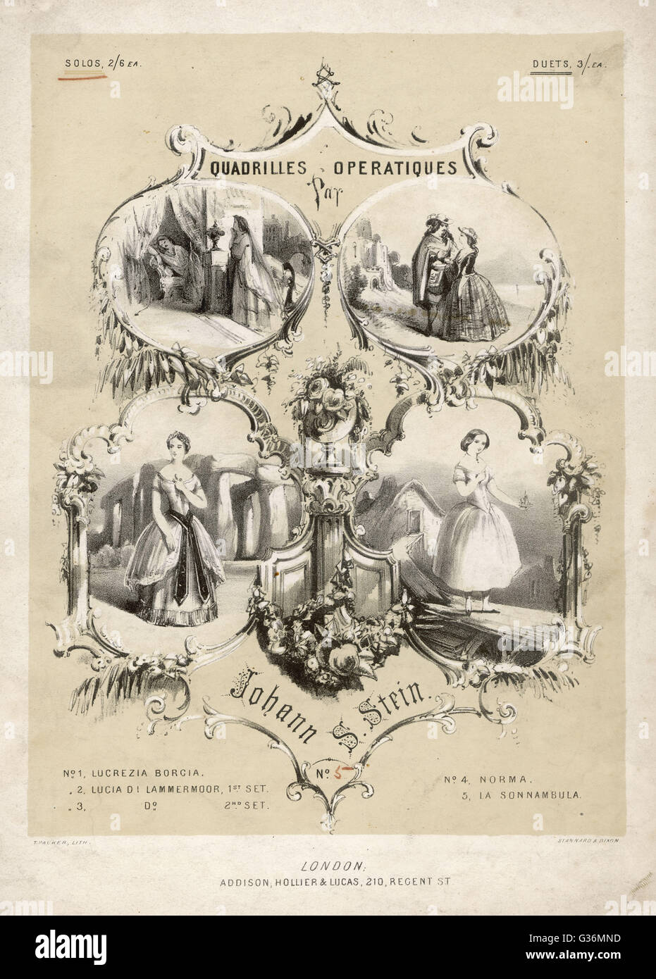 19th century opera quadrilles Stock Photo
