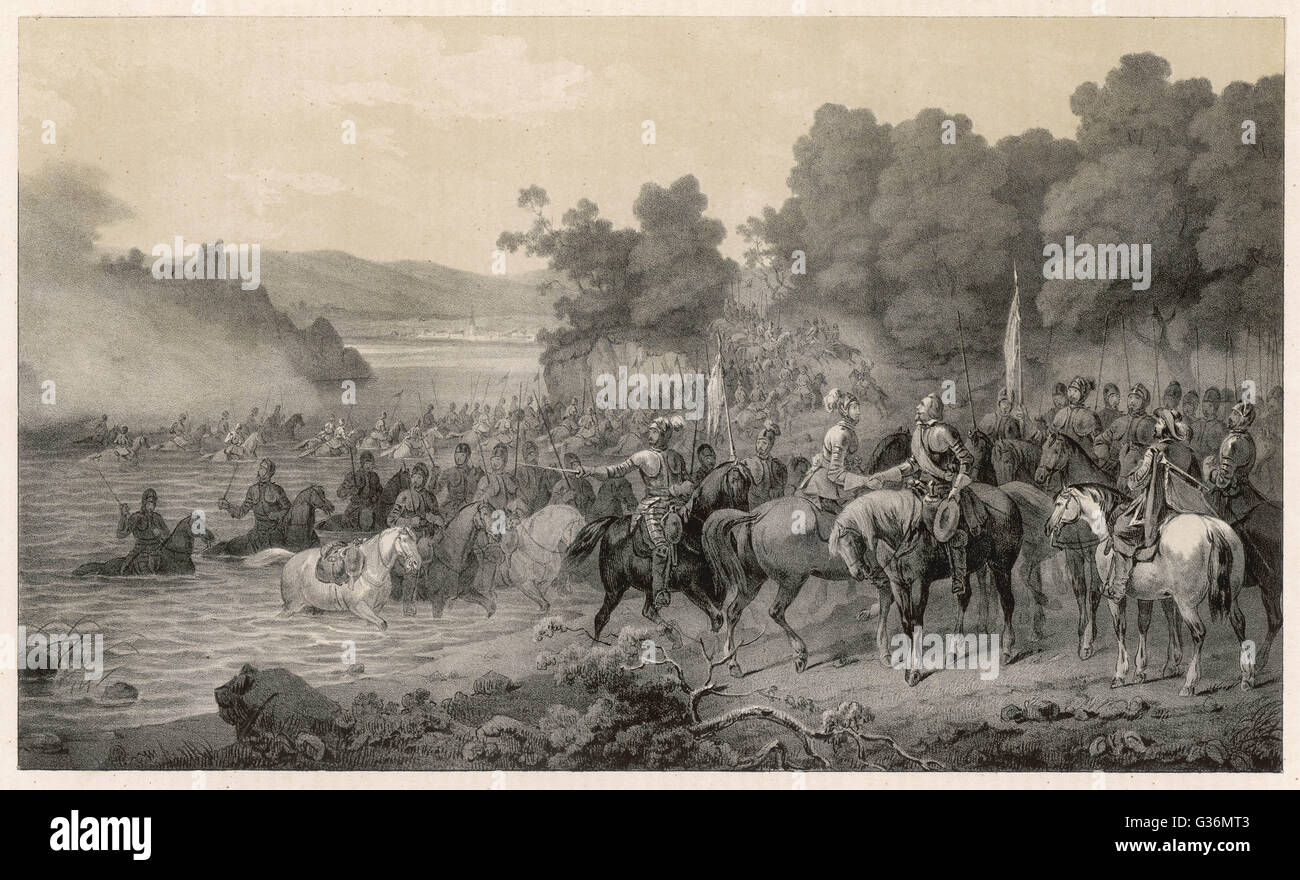 Battle of Hoechst, Thirty Years War Stock Photo