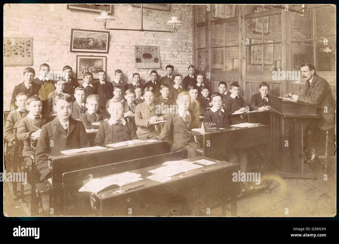 Class of boys at a junior school Stock Photo
