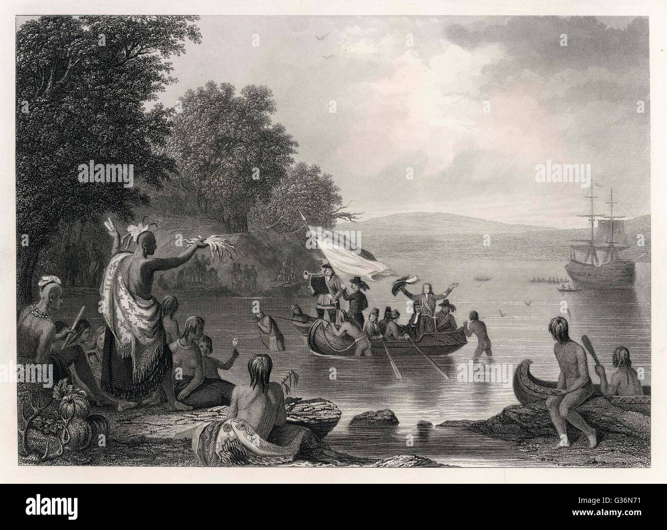 Henry Hudson Discovering The Hudson River Date 1609 Stock Photo Alamy Henry Hudson Discovering The Hudson River Date 1609 Stock Photo Alamy