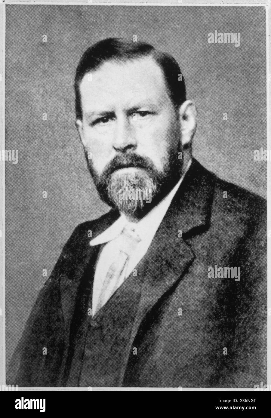 Bram Stoker, novelist and short story writer, best known for the gothic novel Dracula (1897).  He was also theatre manager for Henry Irving at the Lyceum Theatre, London.        Date: 1847 - 1912 Stock Photo