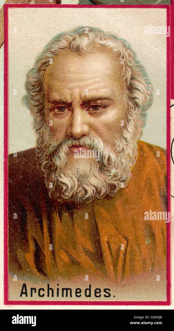 Archimedes (circa 287-212 BC), Greek mathematician and inventor.      Date: Late 2nd Century BCE Stock Photo