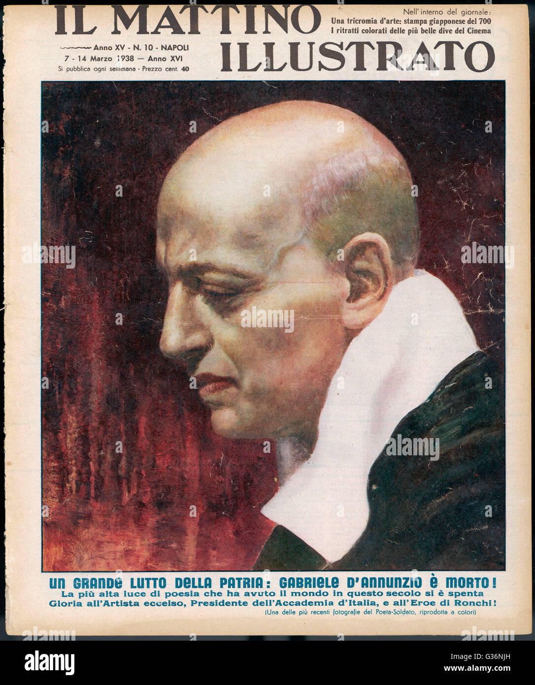 Gabriele d'Annunzio (1863 1938) (Principe di Montenevoso), Italian poet, journalist, novelist Gabriele d'Annunzio (1863 1938) (Principe di Montenevoso), Italian poet, journalist, novelist