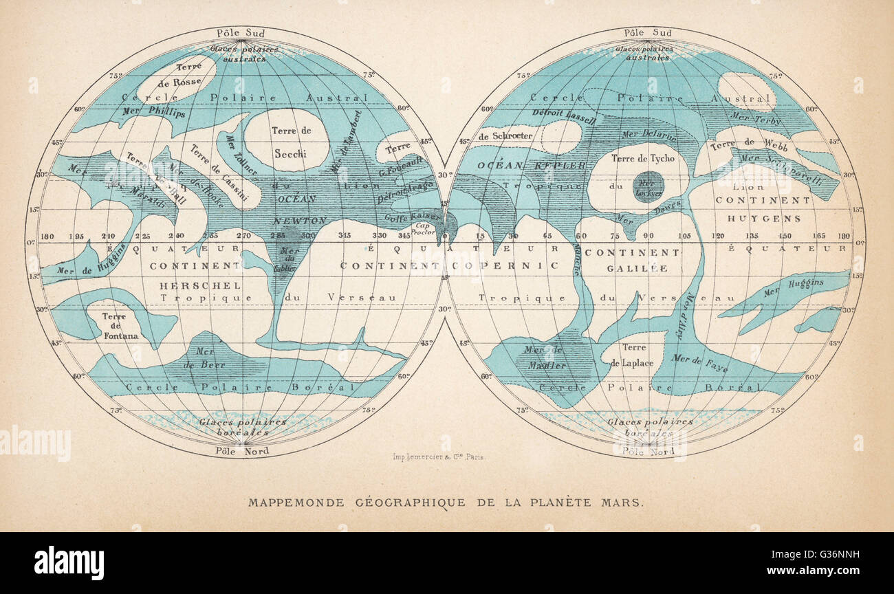French map of the Mars Stock Photo Alamy