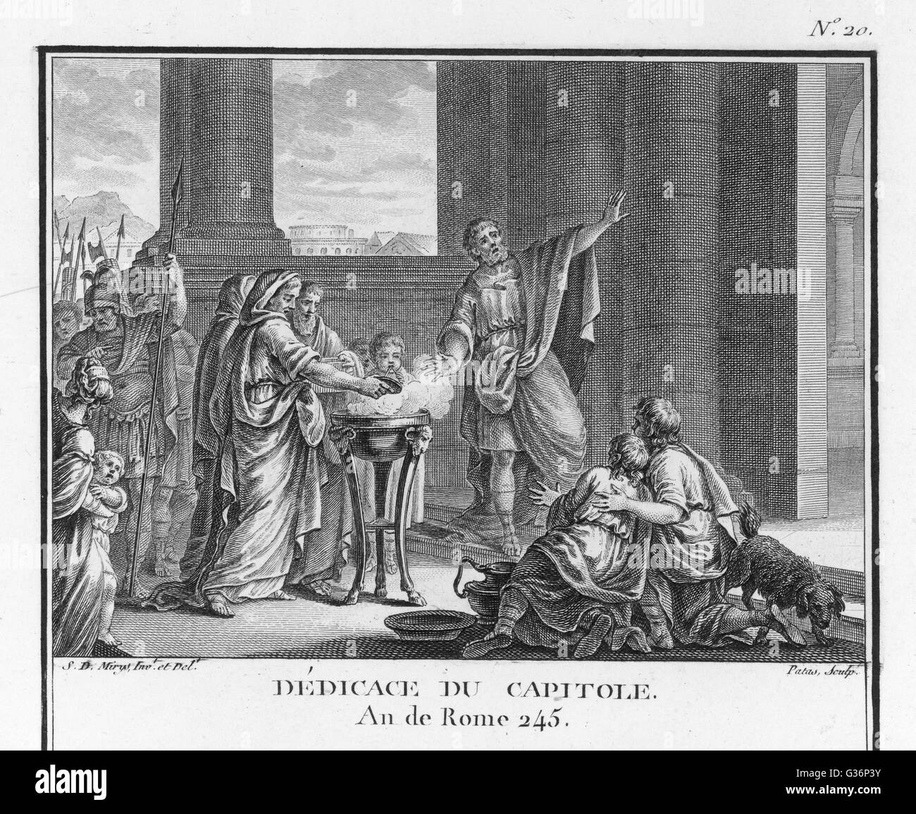 The Roman Capitol is dedicated to the deities Jupiter, Minerva and Juno.       Date: 509 BC Stock Photo