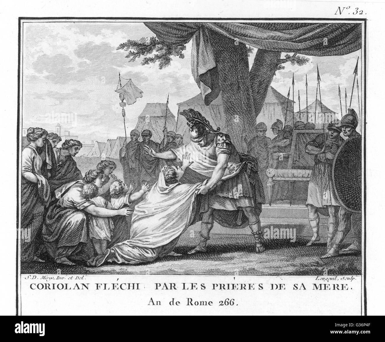 Coriolanus calls off the Volscian attack on Rome Stock Photo