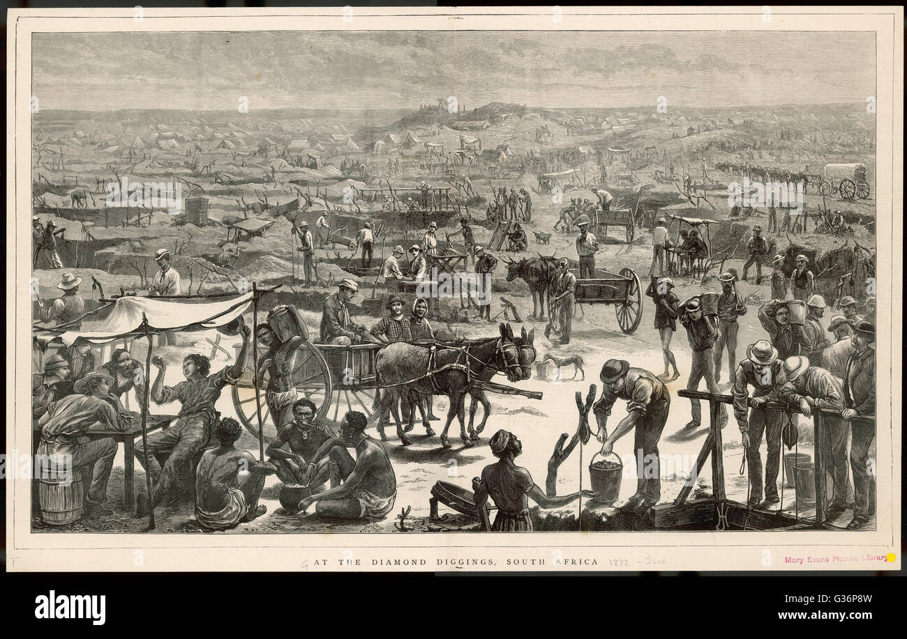 People digging for diamonds in South Africa. Date: 1872 Stock Photo - Alamy