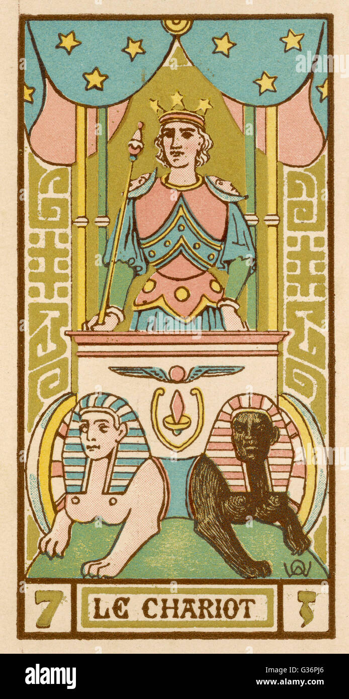 Tarot Card 7 - Le Chariot (The Chariot) Stock Photo