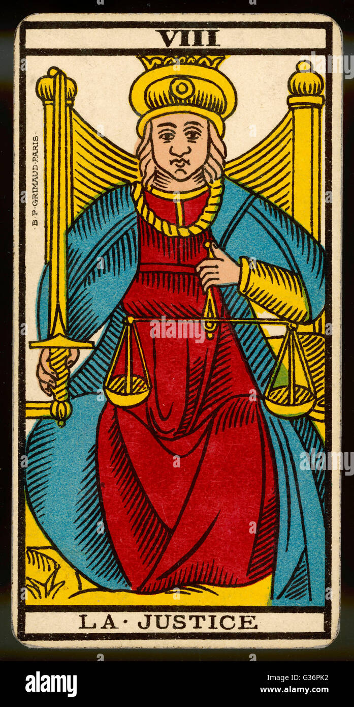 Tarot Card 8 - La Justice (Justice). Stock Photo