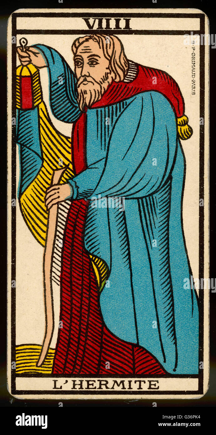 Tarot Card 9 - L'Ermite (The Hermit Stock Photo - Alamy