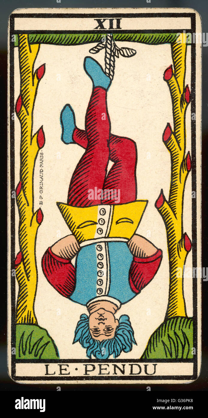 Tarot Card 12 - Le Pendu (The Hanged Man). Stock Photo