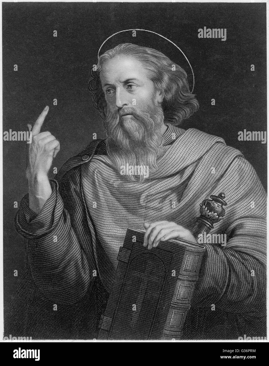 Saint Paul the Apostle, Paul of Tarsus, early Christian leader who went on several journeys to preach the gospel to the Gentiles, as documented in several books of the New Testament. Before his conversion his name was Saul.       Date: circa 5 - circa 67 Stock Photo