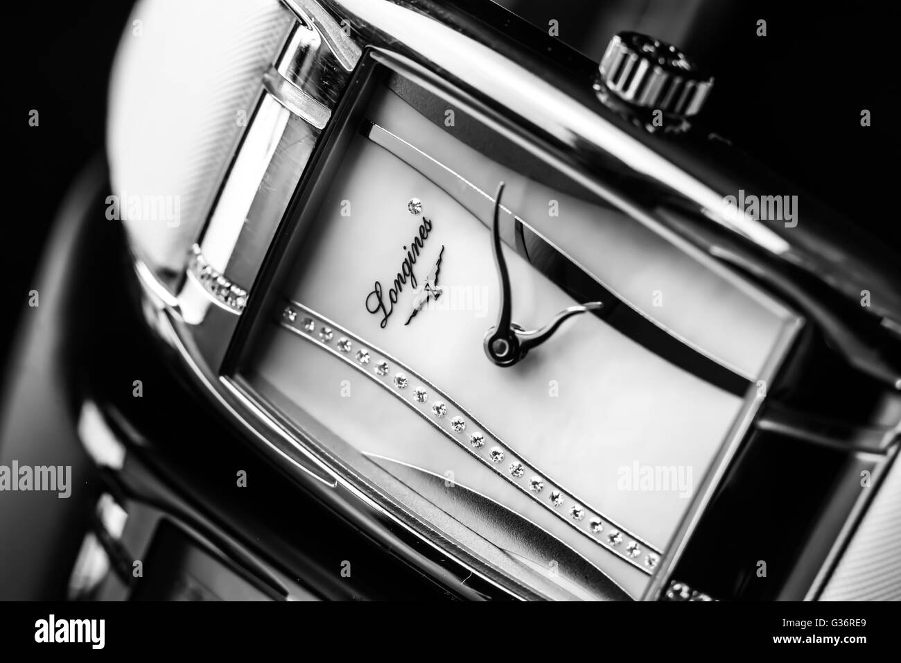 Longines time piece wrist watch ladies watch luxury watch swiss movement suisse suiss Stock Photo