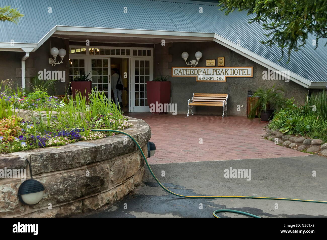 Cathedral Peak hotel - Reception, Drakensberg, South Africa Stock Photo