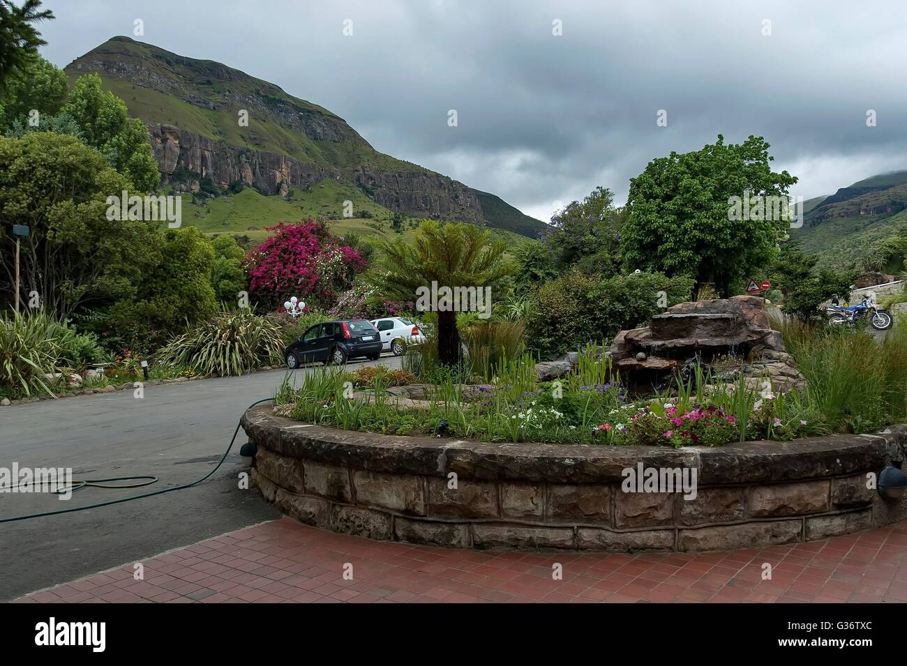Fragment from Cathedral Peak hotel, Drakensberg, South Africa Stock Photo
