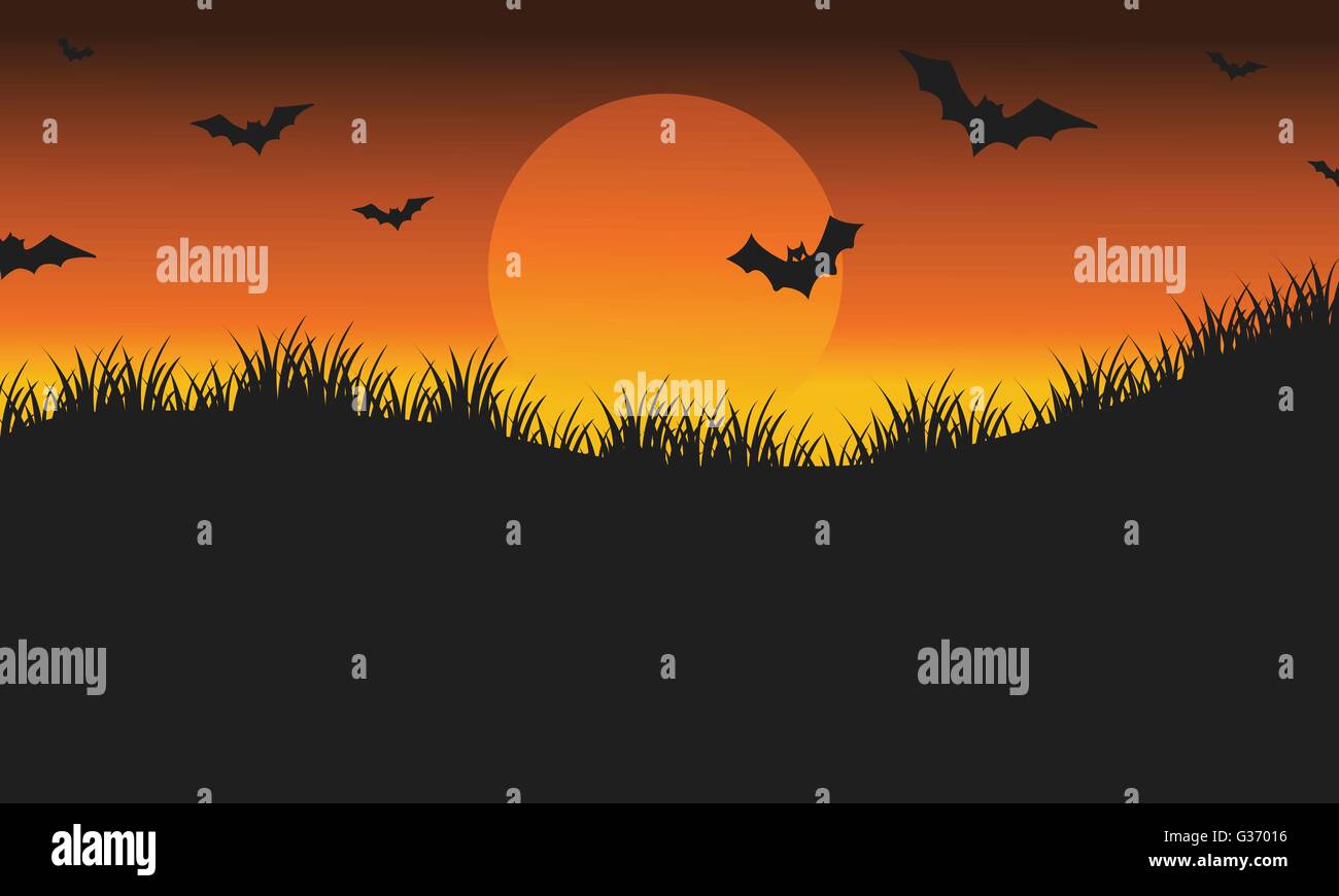 Halloween silhouette bat flying Stock Vector Image & Art - Alamy