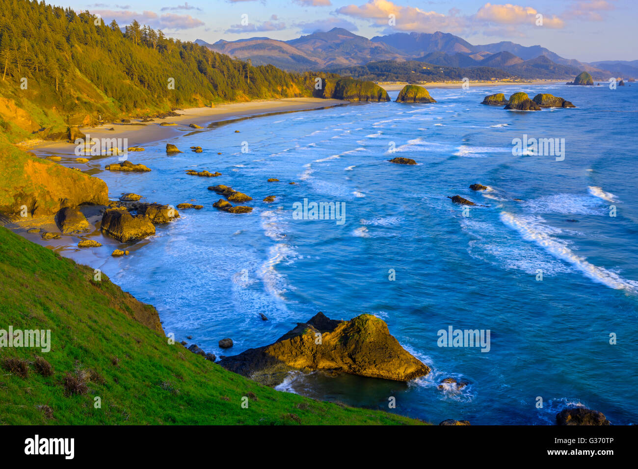 Sea stacks off Canon Beach on the Oregon Coast Stock Photo - Alamy