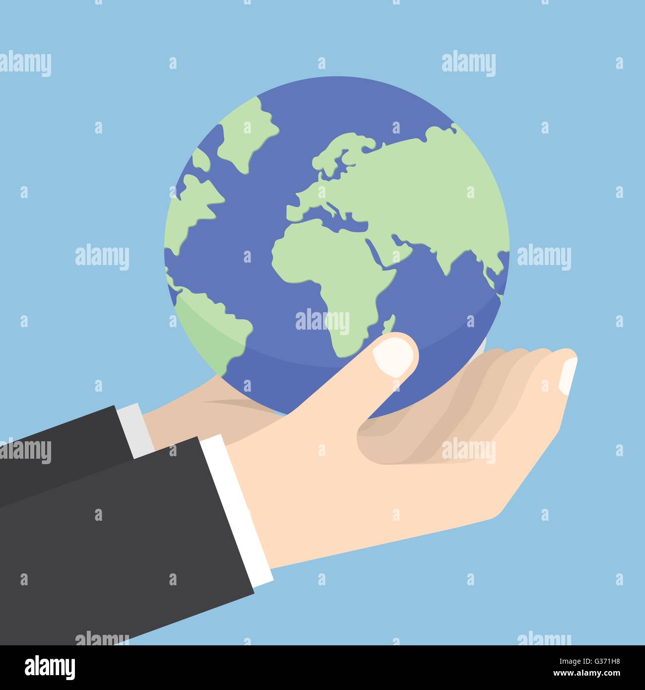 Hand holding world globe hands Stock Vector Images - Alamy