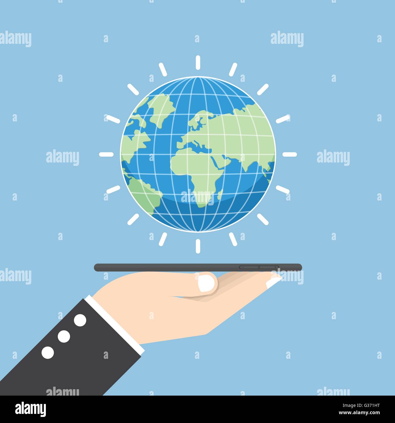 Hand holding world globe hands Stock Vector Images - Alamy