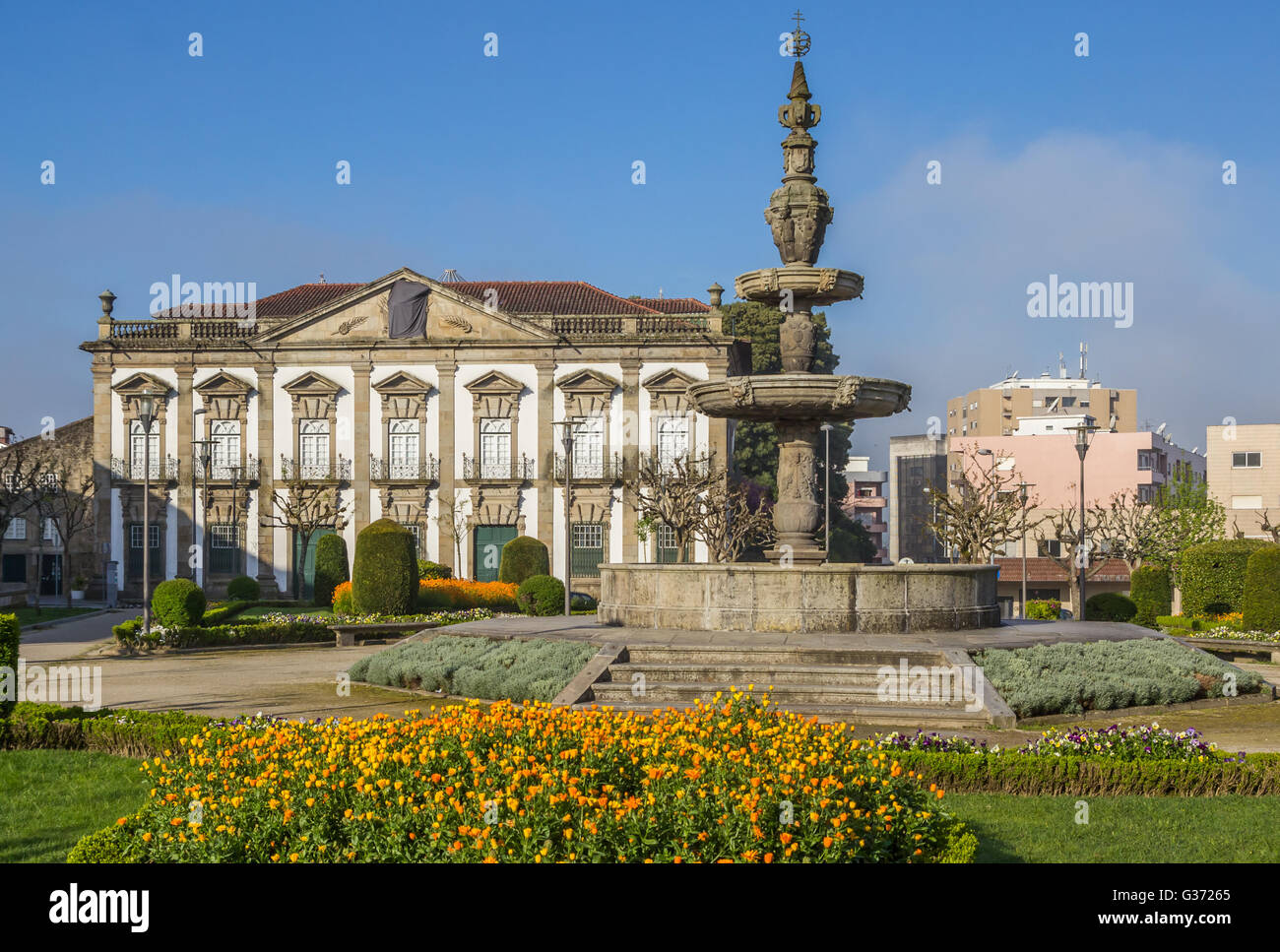 Fountain of Campo das Hortas in Braga, Portugal Stock Photo