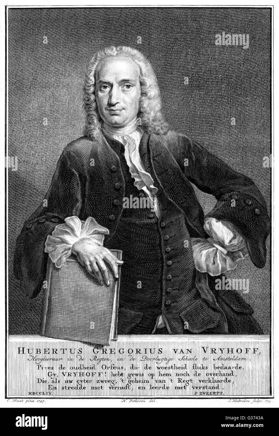 HUBERT GREGOR VRYHOFF Dutchman - statesman ?  educator ?        Date: circa 1745 Stock Photo