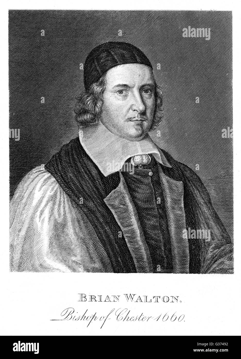 BRIAN WALTON English churchman, bishop of  Chester        Date: 1600 - 1661 Stock Photo