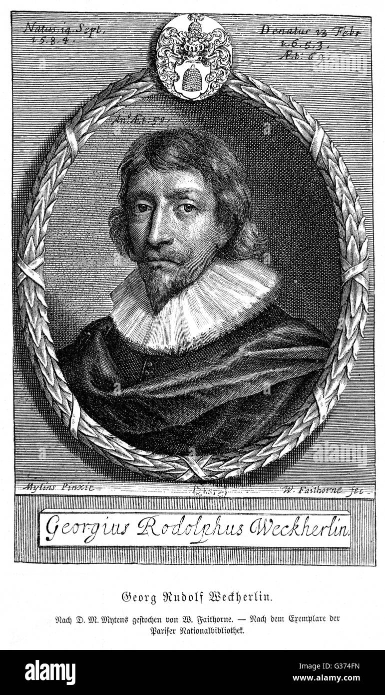 GEORG RUDOLF WECKHERLIN German poet and diplomat         Date: 1584 - 1653 Stock Photo