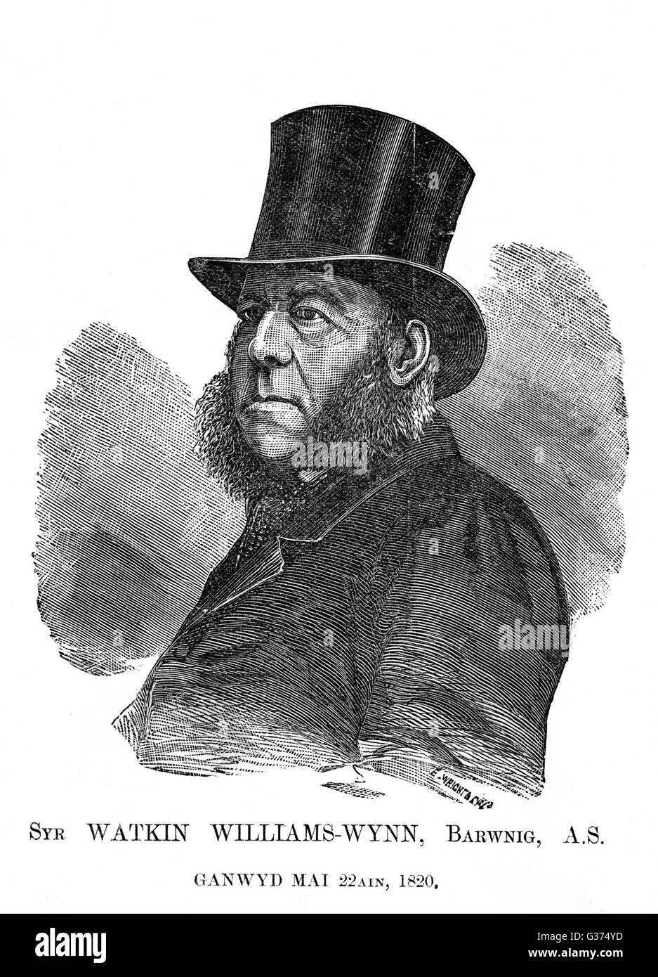 Sir WATKIN WILLIAMS-WYNN Welsh landowner and statesman         Date: 1820 - 1885 Stock Photo