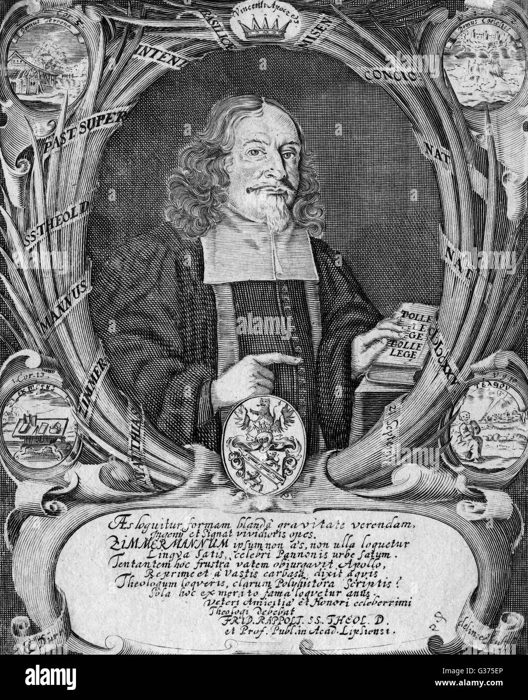 MATTHIAS ZIMMERMANN German churchman and educator  of Leipzig        Date: 1625 - 1689 Stock Photo