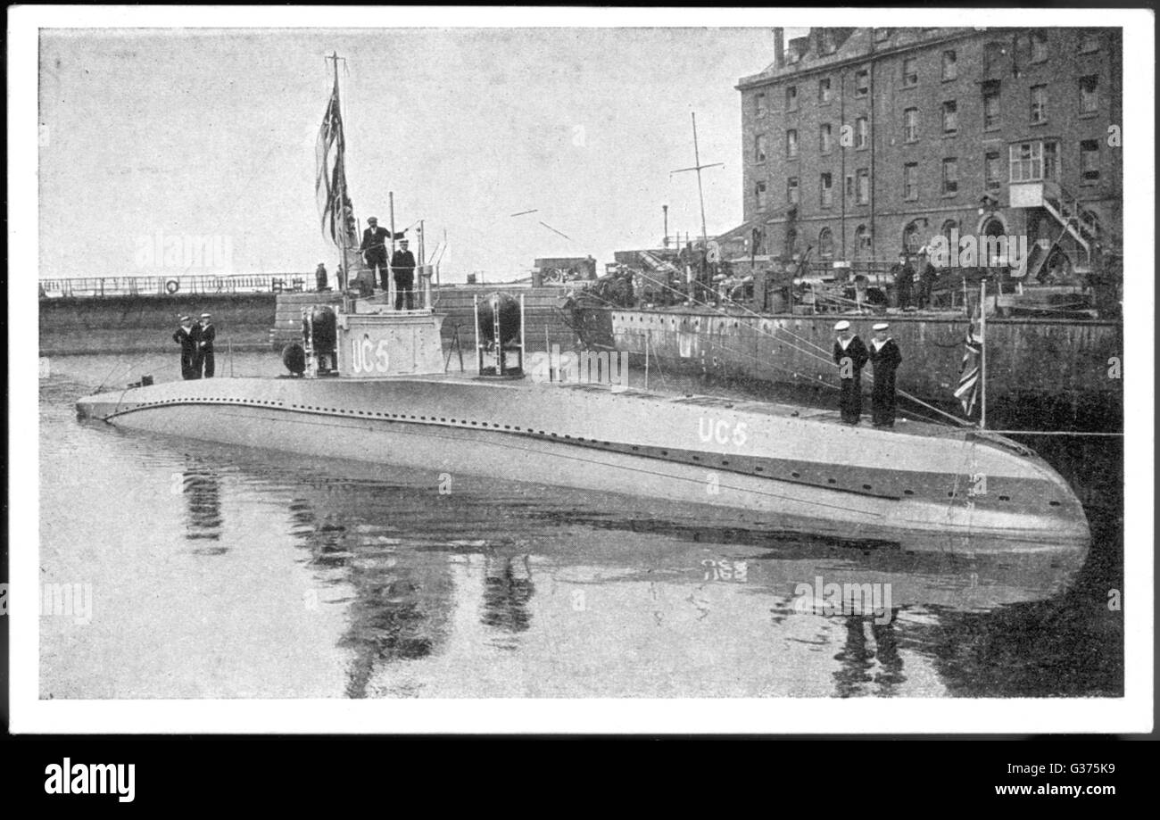 Captured U-Boat 1916 Stock Photo