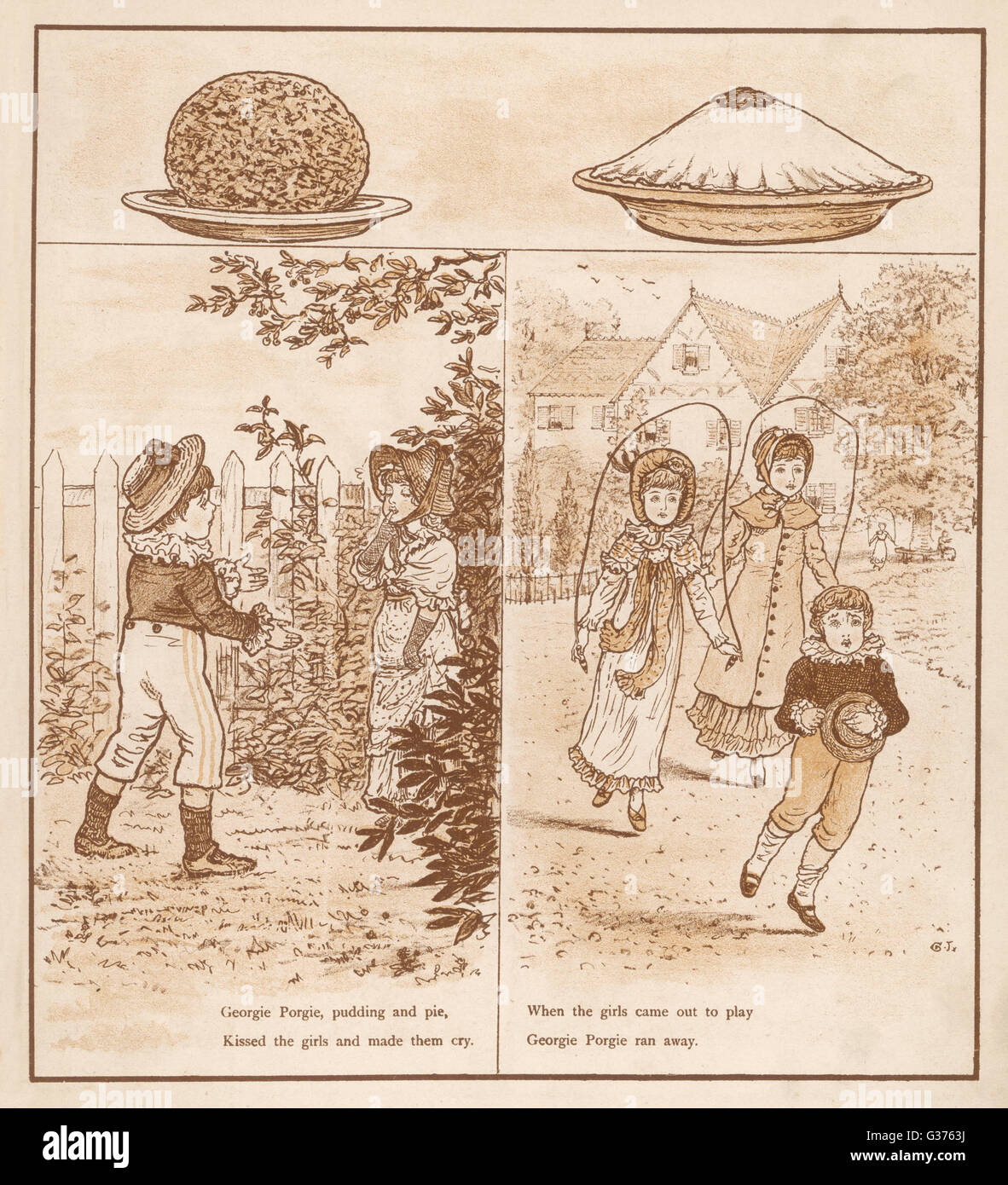 Georgie Porgie Pudding And Pie Kissed The Girls And Made Them Stock Photo Alamy